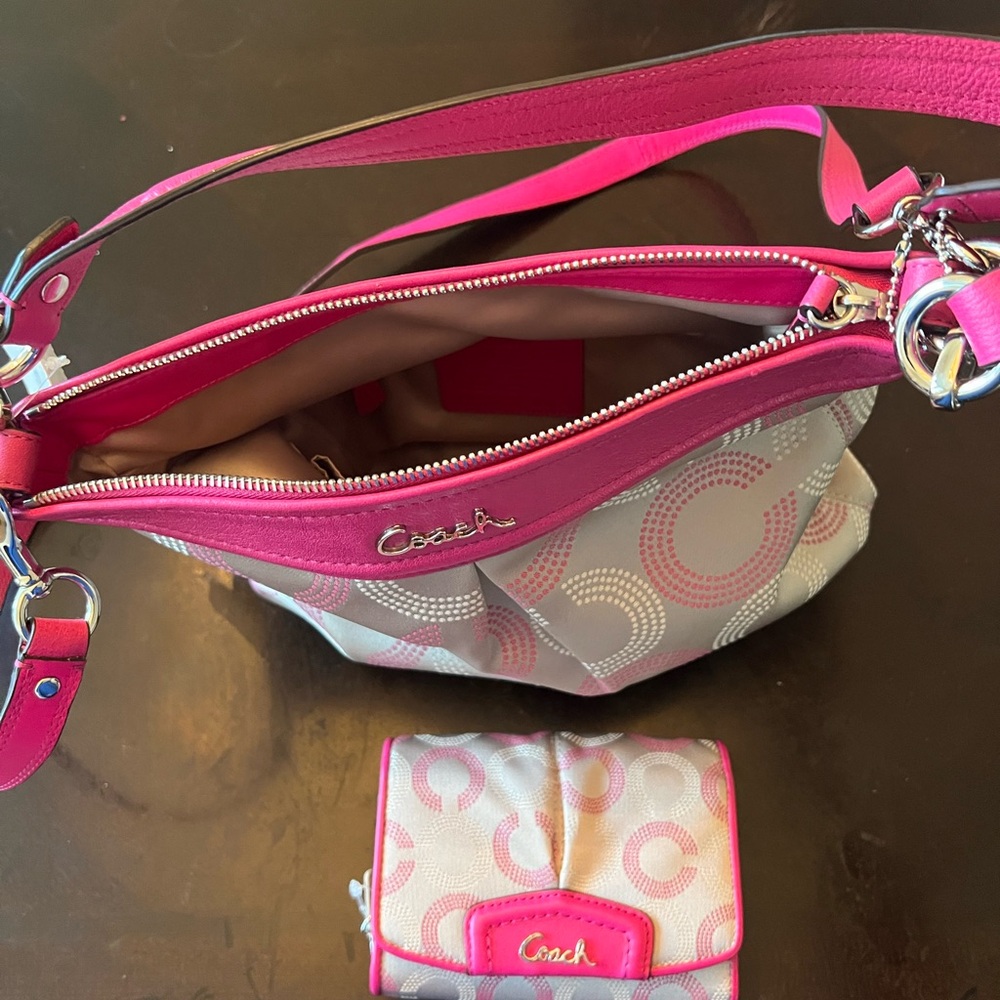 Coach handbag along with matching wallet